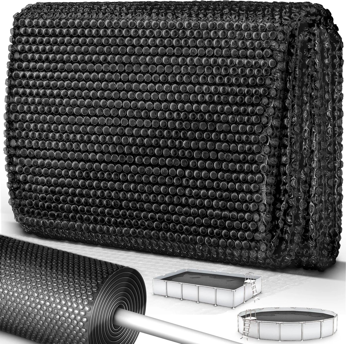 Tillvex® Solar Afdekzeil voor Zwembad – Rond & Rechthoekig | 120 µm Solarfolie | Op Maat Snijbaar | Zwembadverwarming voor Snelle Wateropwarming